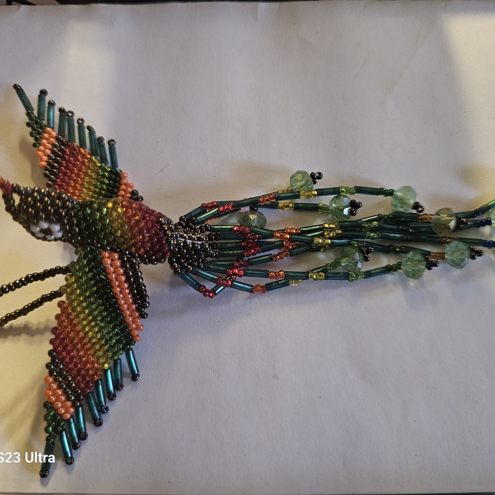 Colorful Beaded Bird Ornament